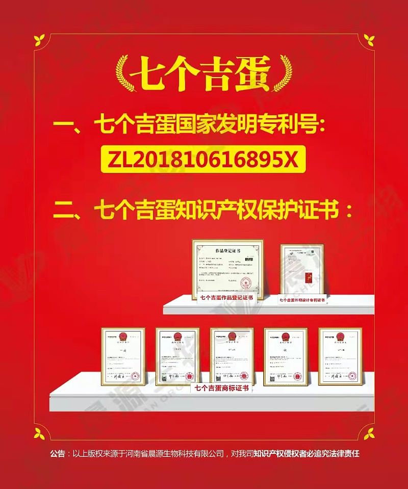 七個吉蛋專利證書